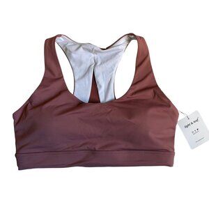 NWT light & leaf Medium Impact Sports Bra (Salmon Pink) - Size Medium
